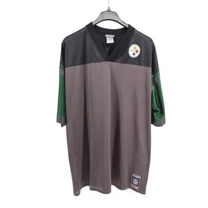 Reebok Pittsburgh Steelers‎ NFL Authentic Jersey Black Green Pre-Owned Mens 2XL